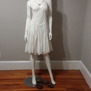 Vintage White Cotton Spaghetti Strap Dress
